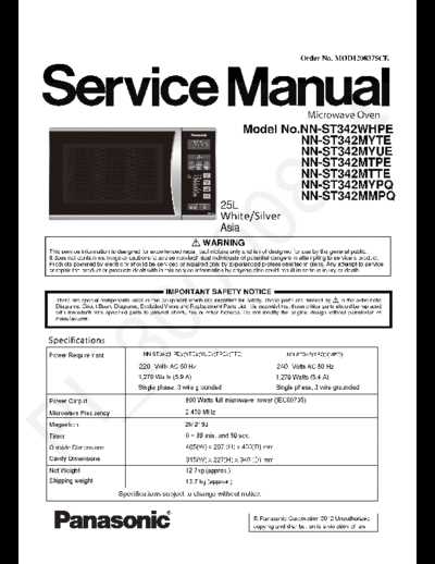 panasonic microwave repair manual