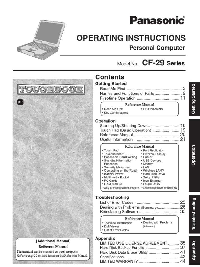 panasonic toughbook cf 52 service manual & repair guide