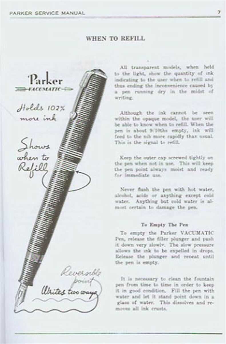 parker pen repair manual