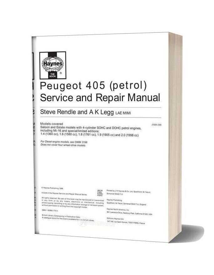 peugeot 405 repair manual