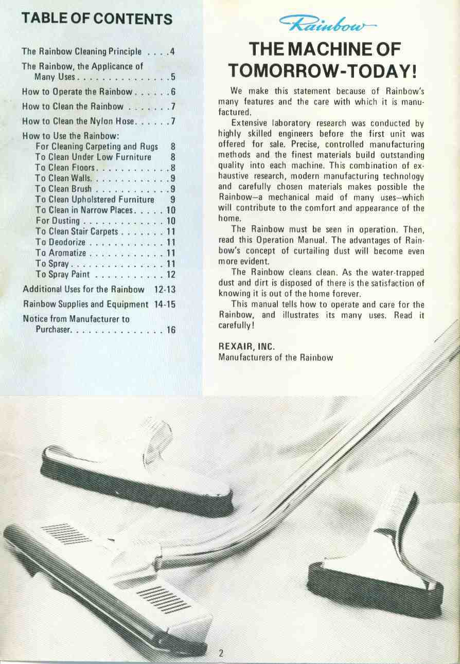 rainbow vacuum repair manual