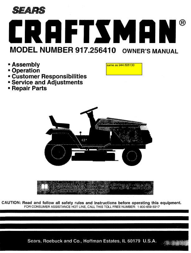 repair manual for sears lawn tractor