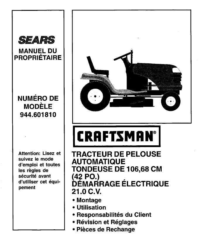 repair manual for sears lawn tractor