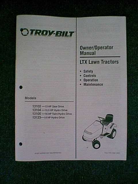 repair manual for troy bilt riding mower