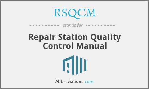 repair station manual and quality control manual