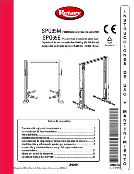 rotary lift repair manual