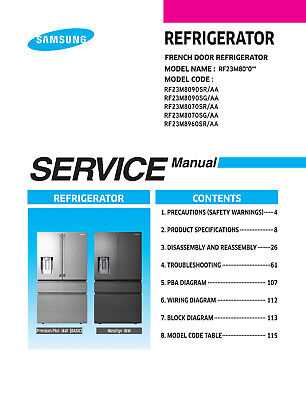 samsung rf23hcedbsr repair manual