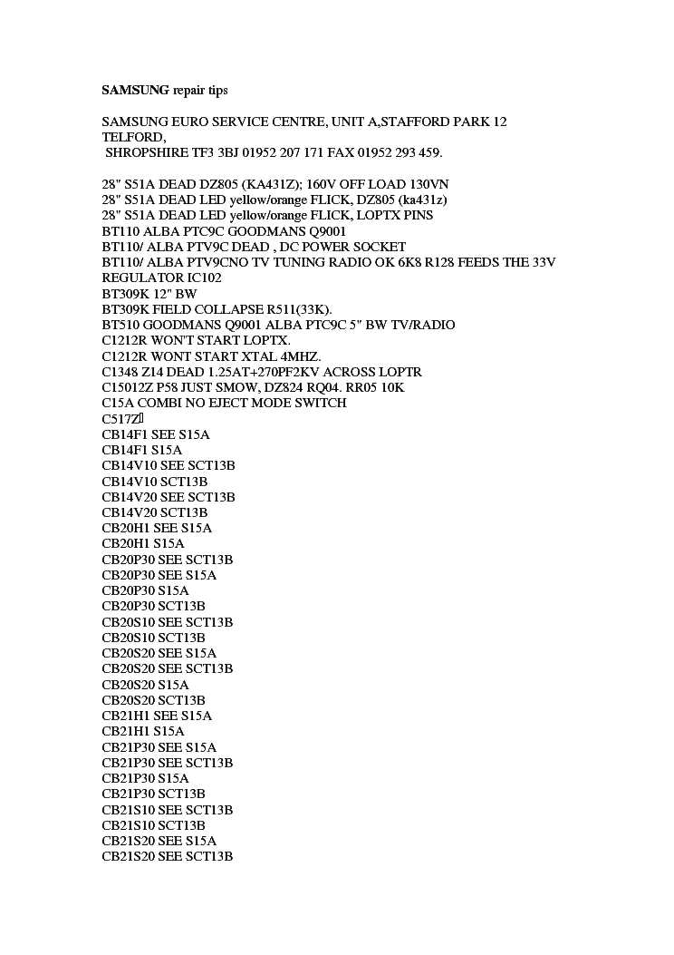 samsung tv repair manual