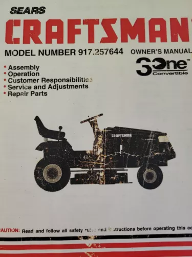 sears craftsman lawn tractor repair manual