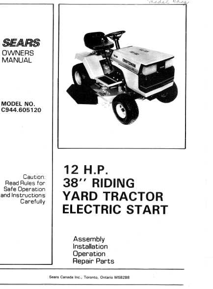 sears mower repair manual