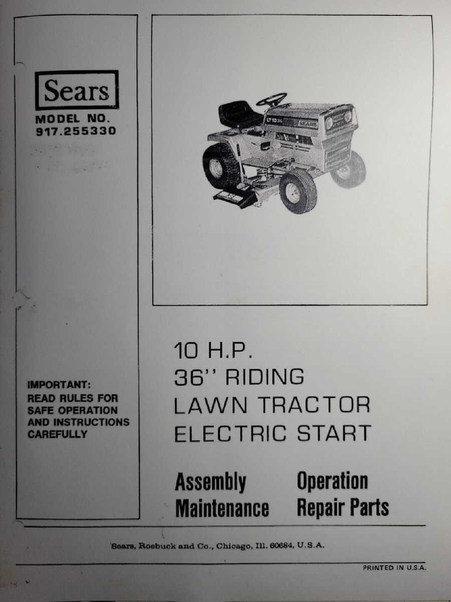 sears mower repair manual