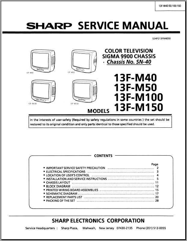 sharp tv repair manual