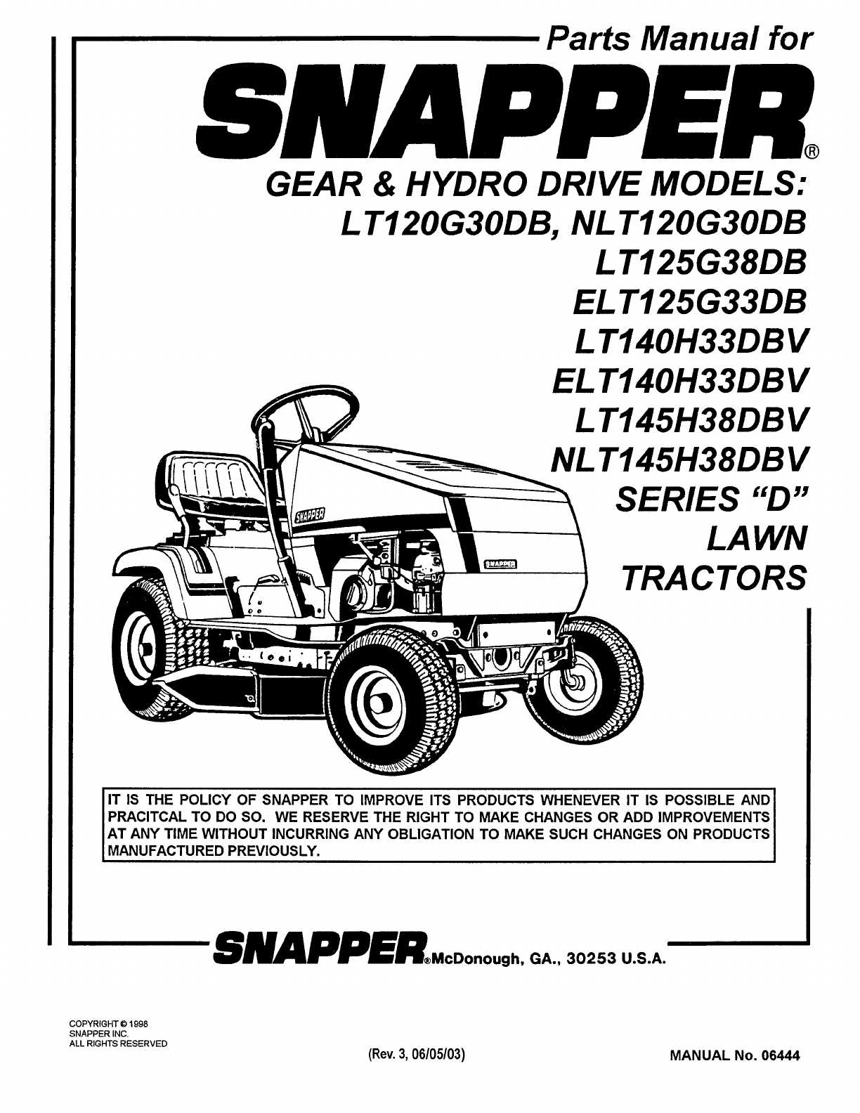 snapper riding mower repair manual