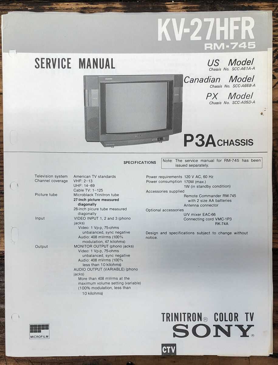 sony television repair manuals