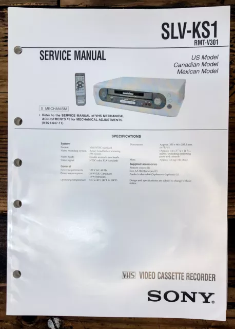 sony vcr repair manual