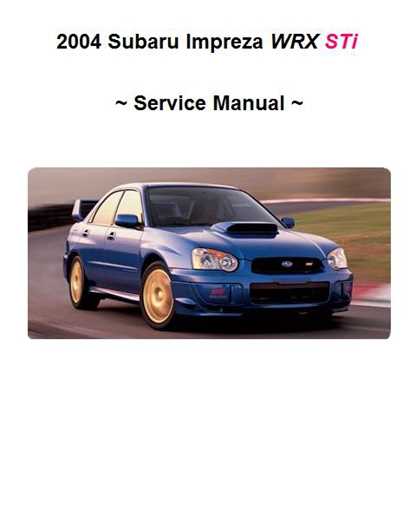 subaru sti repair manual