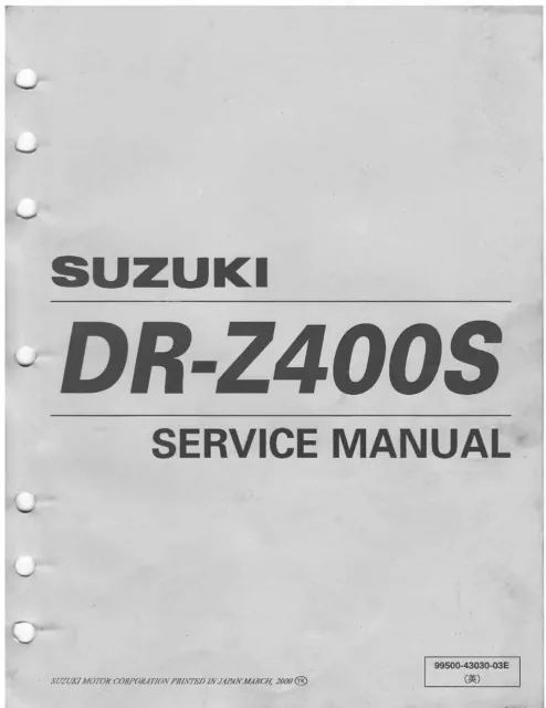 suzuki drz 400 repair manual