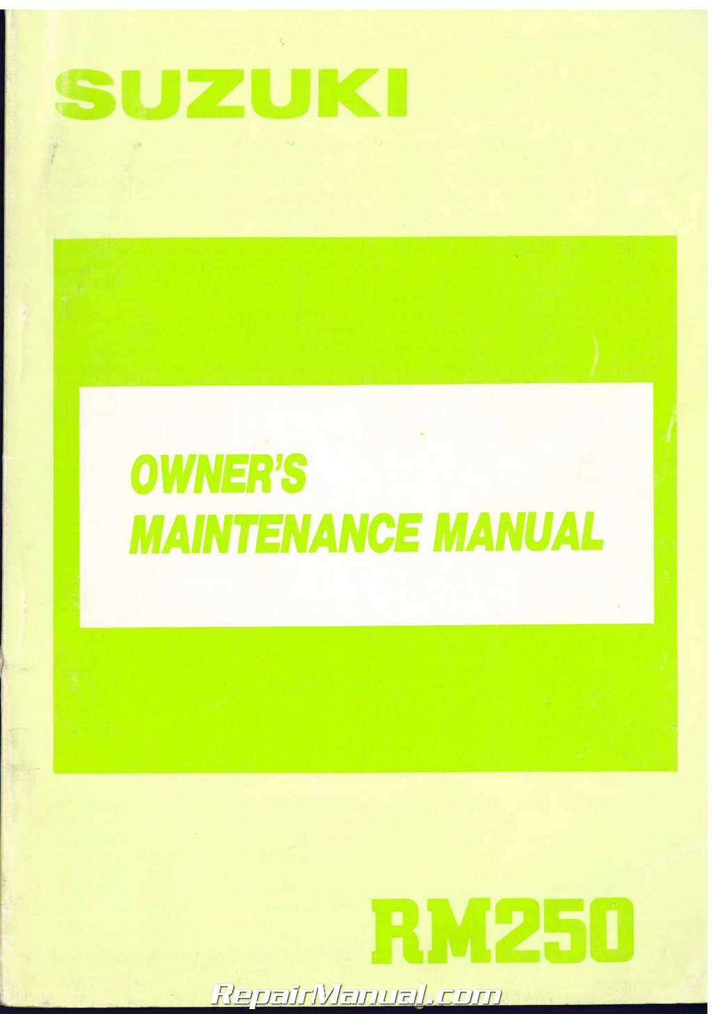 suzuki rm 250 repair manual