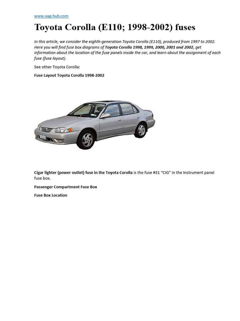 toyota corolla 1998 repair manual