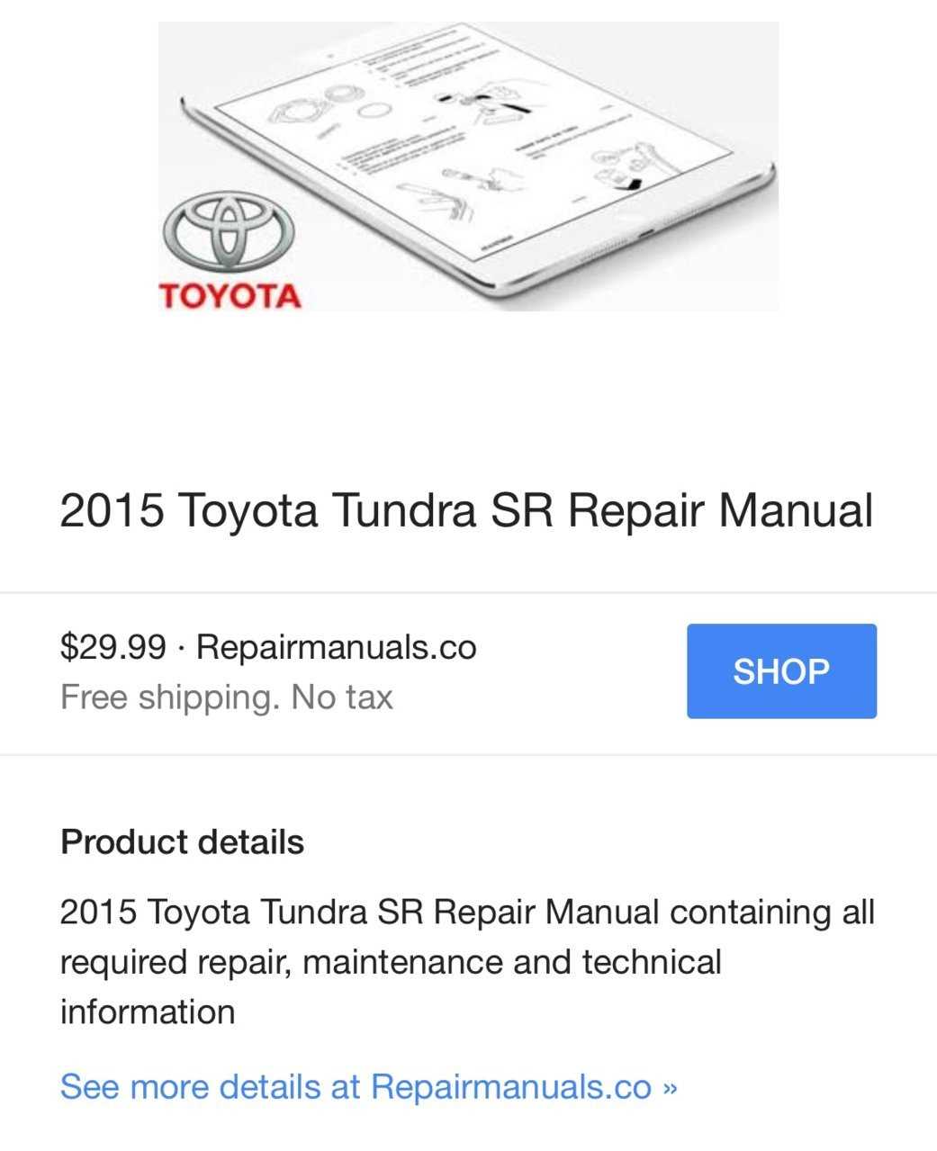 toyota tundra repair manual