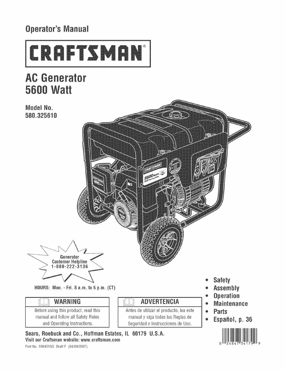 troy bilt generator 5550 repair manual