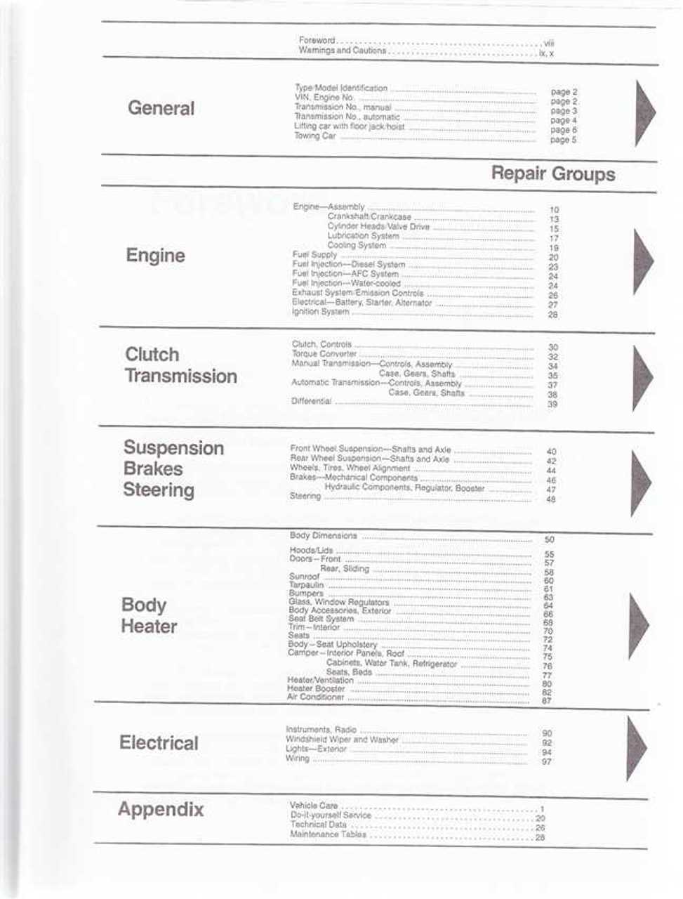 vanagon official factory repair manual