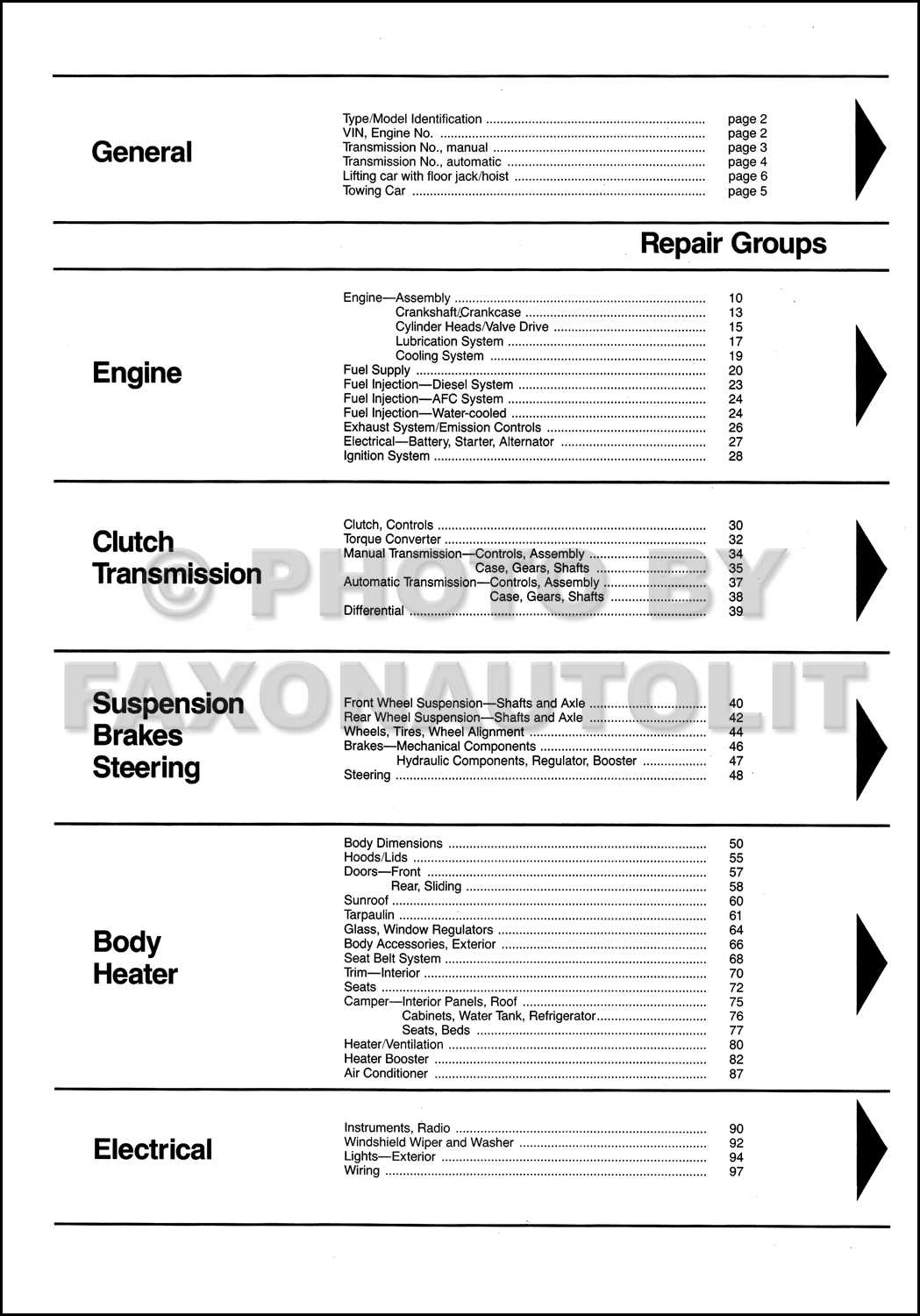 vanagon official factory repair manual