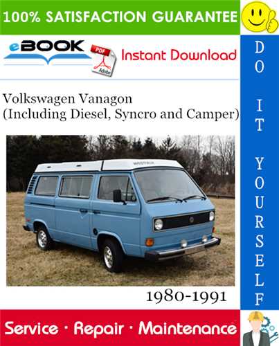 volkswagen vanagon official factory repair manual 1980 1991