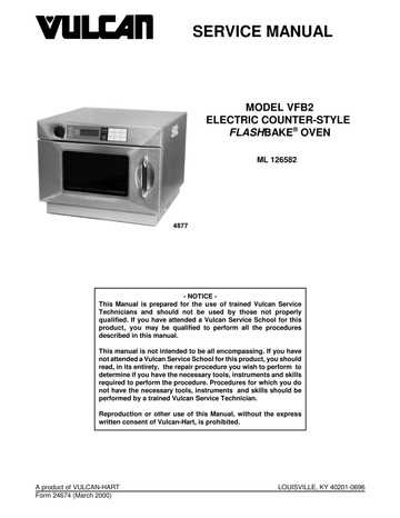 vulcan oven repair manual