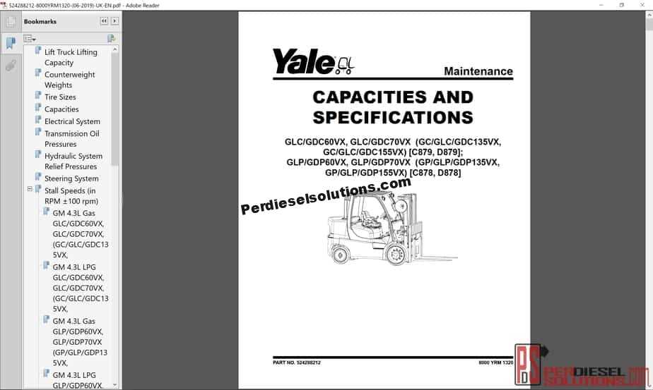 yale forklift repair manual