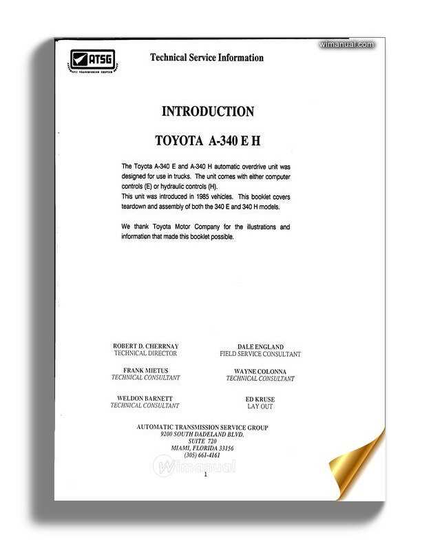 a340 transmission repair manual