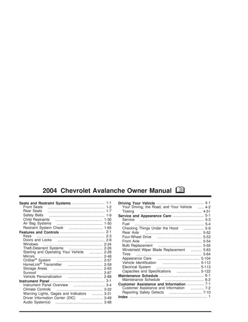 chevy avalanche repair manual