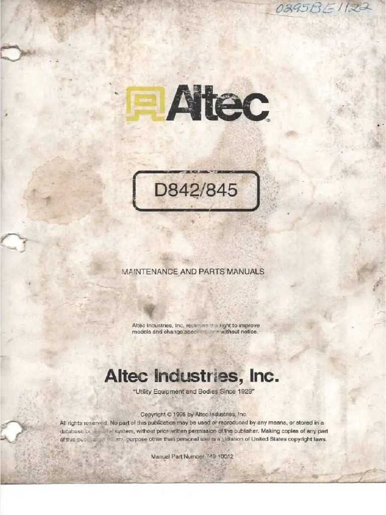 altec bucket truck repair manual