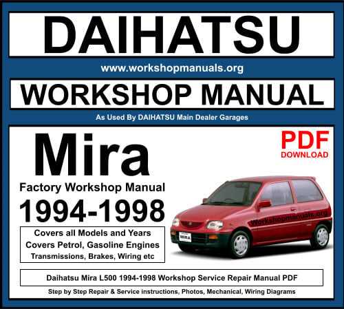 daihatsu mira repair manual