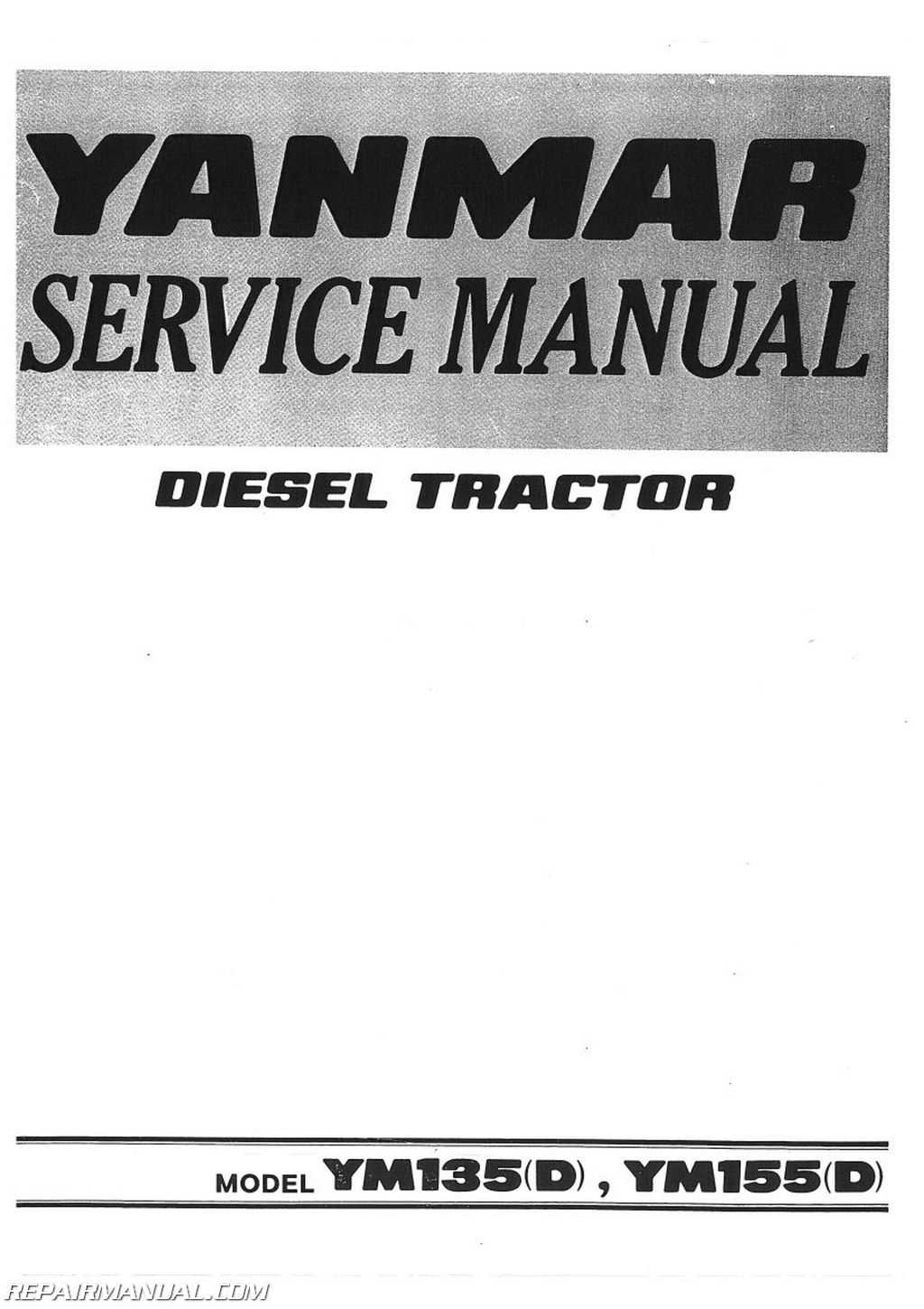 yanmar tractor repair manual