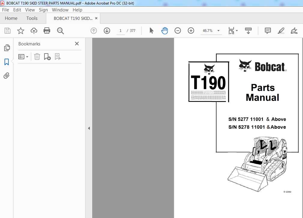 bobcat t190 service repair manual