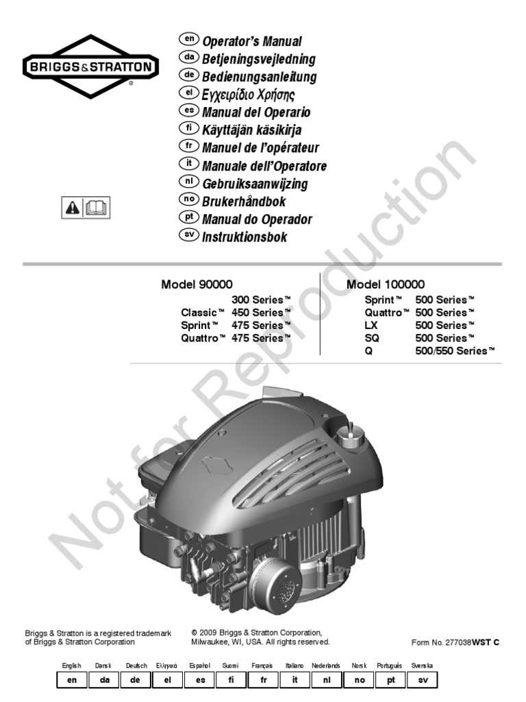 briggs and stratton model 90000 repair manual