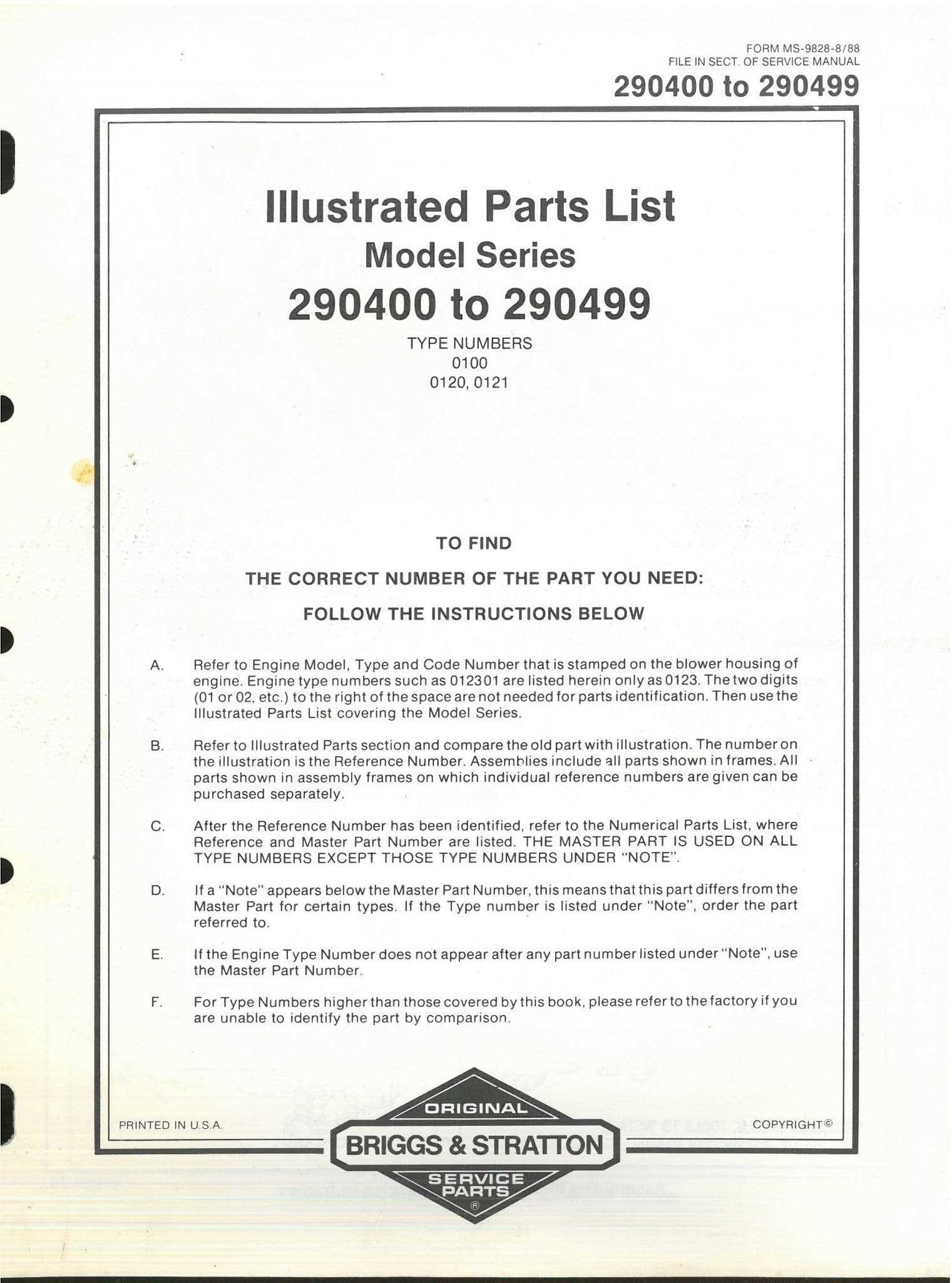 briggs and stratton model 90000 repair manual