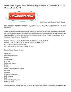 2kd ftv engine repair manual