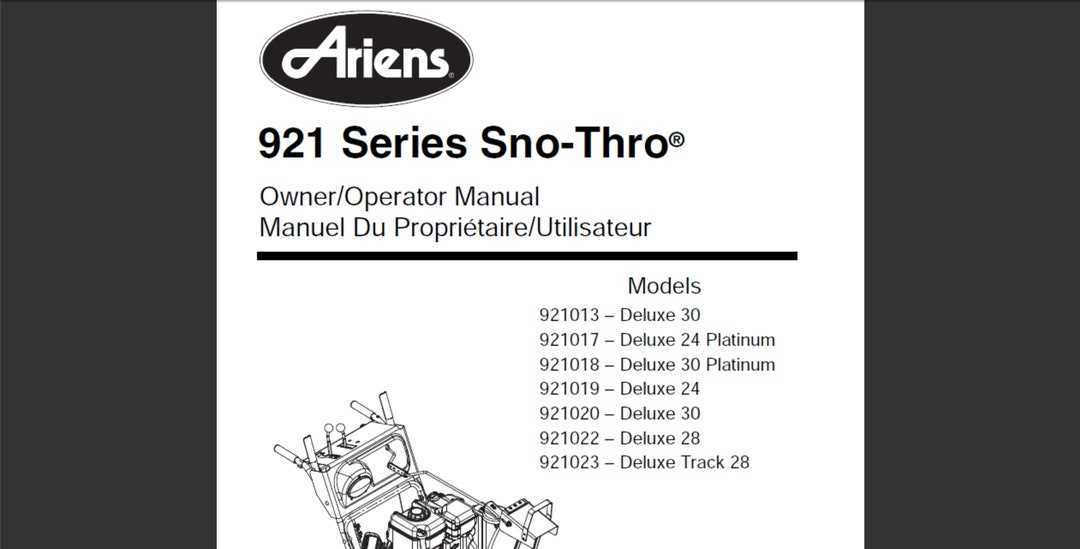 ariens snow thrower repair manual