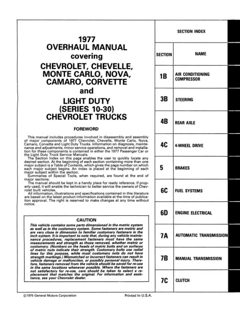 chevy g20 repair manual