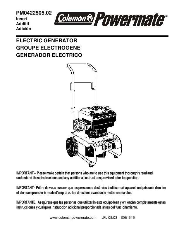 coleman powermate 5000 generator repair manual