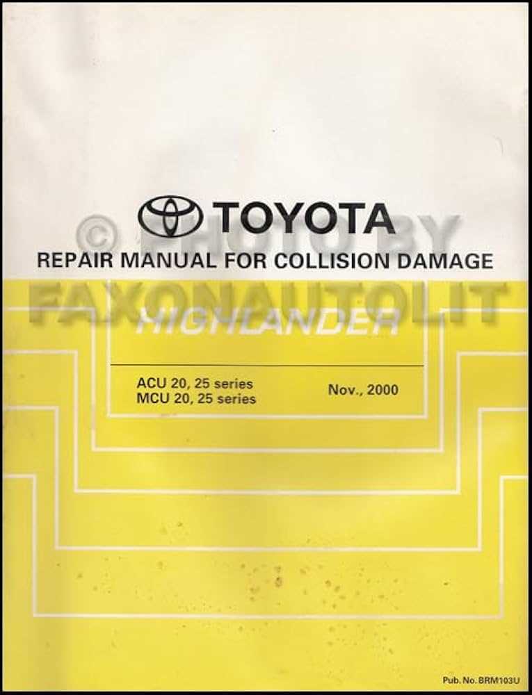 corolla 2001 repair manual