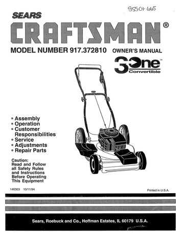 craftsman lawn mower manuals repair