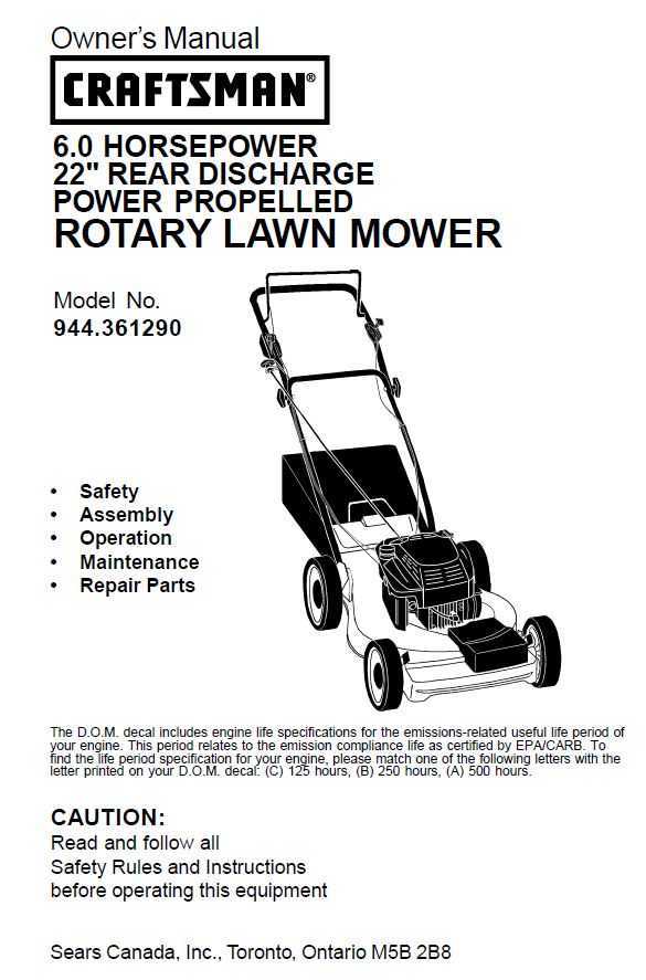 craftsman lawn mower repair manuals