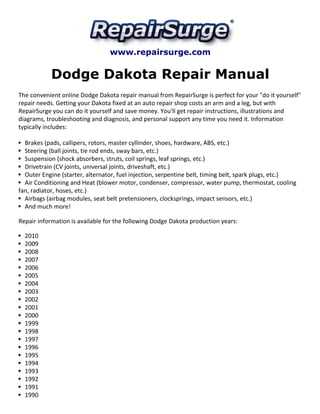 2011 dodge durango repair manual