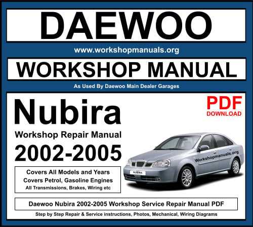 daewoo nubira repair manual