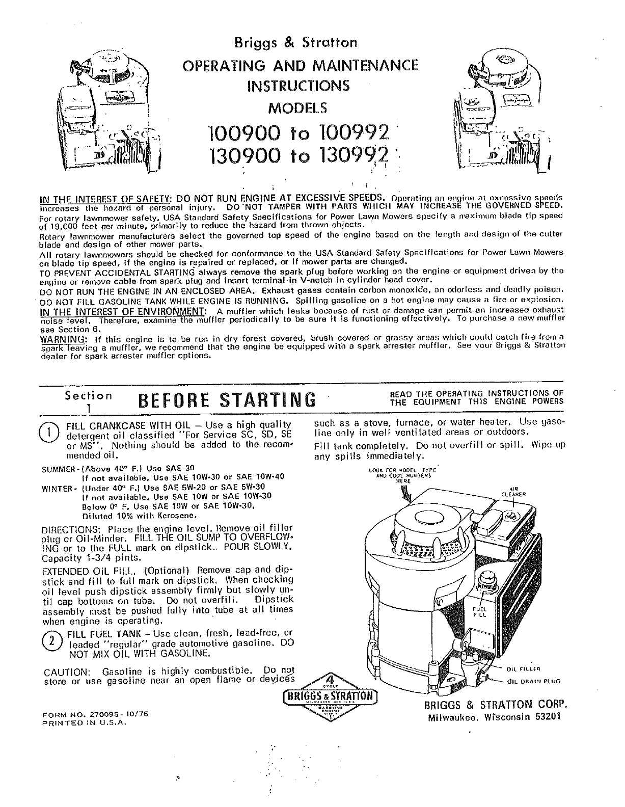 repair manual briggs and stratton lawn mower