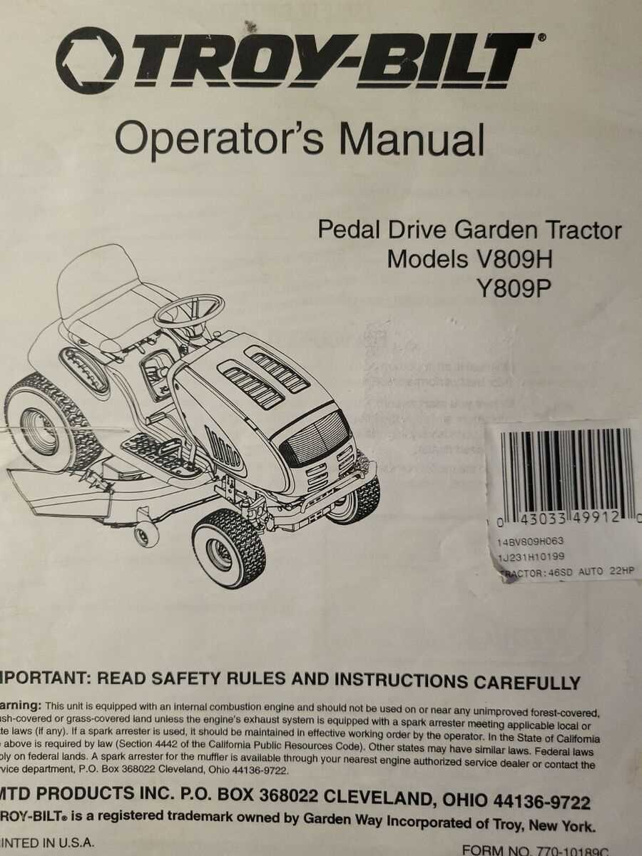 troy bilt lawn mower repair manual