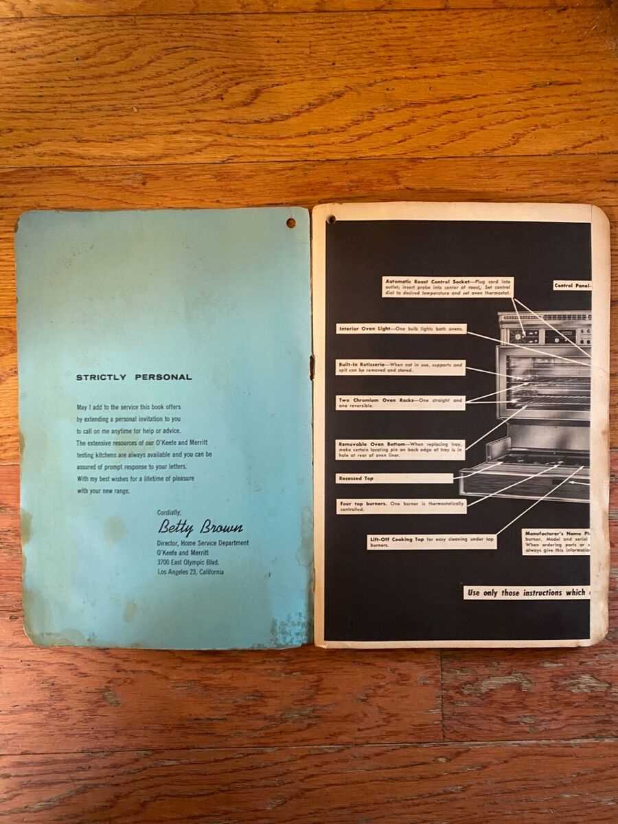 okeefe and merritt stove repair manual